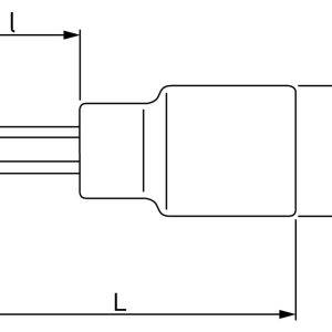 Bahco dopsleutel 1/2″ vierkantaansluiting zeskant  5 mm 180 LANG