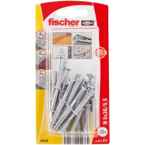 Fischer Nagelplug N 5 x 30/5 S met schroef (blister)