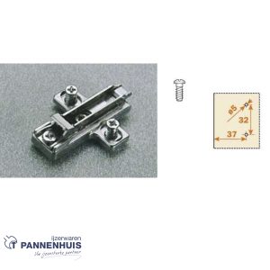 montagekruisplaat BARGR39/16 – 3 delig verstelbaar – 3mm met klips en euroschroef