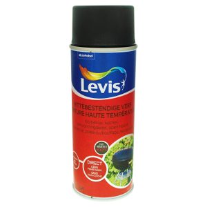 Levis Hittebestendige verf Spray Mat Black Touch 0,4 L
