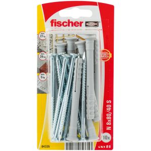Fischer Nagelplug N 8 x 80/40 S met schroef (blister)