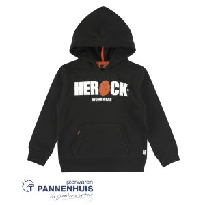 Herock Hero Kids sweater met kap Zwart 122/128