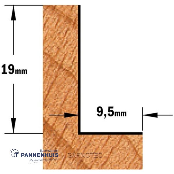 CMT Rabatfrees, HW D=31,7 x 19mm L=65 S=8 Z2 - Afbeelding 3