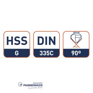 HSS Verzinkfrezen 90°, 3 snijk., DIN 335 C 12,4 (M6)