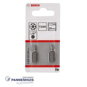 Bosch 2x Bit extra-hard Security Torx T10H, 25