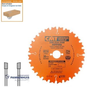 CMT Schulpcirkelzaag HW 216x30x2,8 Z24 Massieve houtsoorten