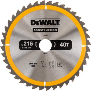 Dewalt DT1953 Construction cirkelzaagblad 216x30mm 40T