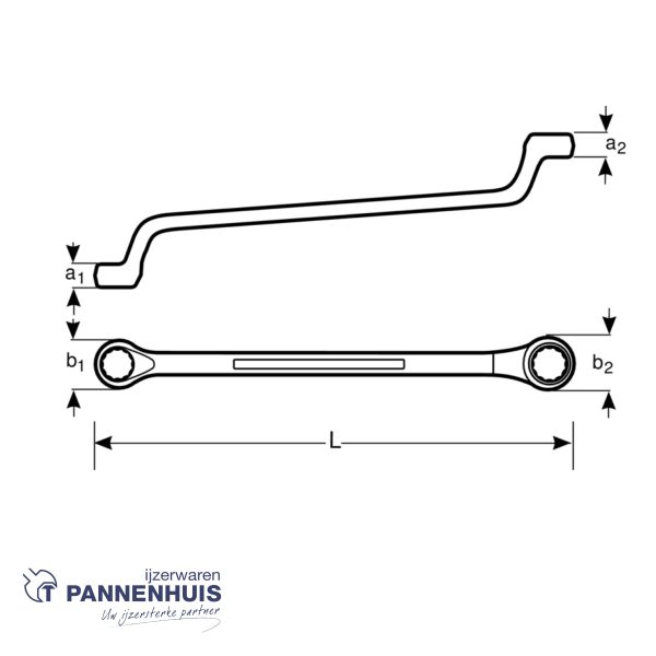 Bahco Ringsleutel doorgezet lengte 180 mm  8x9 mm - Afbeelding 4