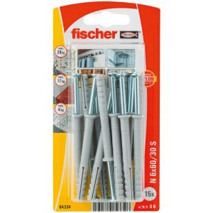 Fischer Nagelplug N 6 x 60/30 S met schroef (blister)