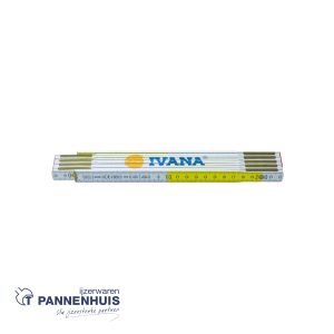 Ivana vouwmeter 2m geel-wit bedrukt
