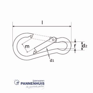 Karabijnhaak 070×07 mm verzinkt