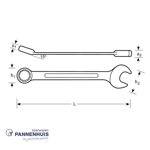 Bahco Ringsteeksleutel 15° gebogen 11 mm - Afbeelding 3