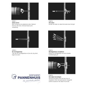 Toggler M 8 Hollewand Anker 10-64mm met bout 4 stuks