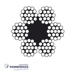 Staalkabel 6×07+1TWK 02 mm verzinkt (prijs de l/m)