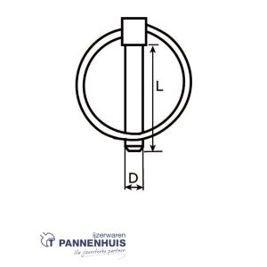 Borgpen  4,5 mm verzinkt met ring