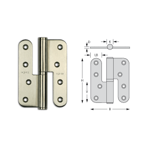 inox paumel 120x86x16 rechts afgerond