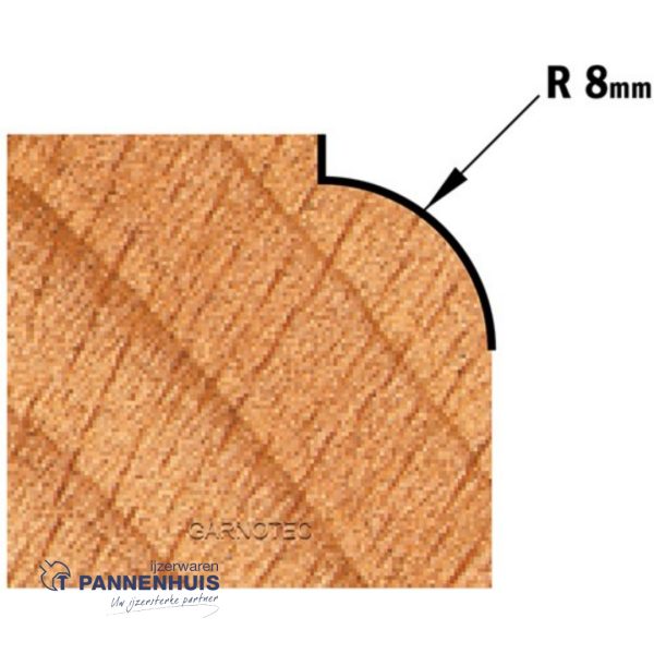 CMT Holle radiusfrees zonder opstaande kant, HW D=28,6 x 12.7mm R=8 L=54 S=8 Z2 - Afbeelding 3