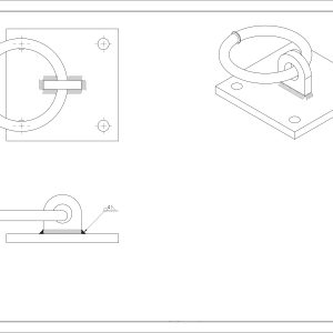 aanlegring ø 70mm op plaat 100x100mm