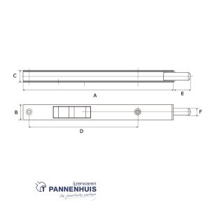 Bascule kantschuif 400×20 mm Type 816 blank verzinkt