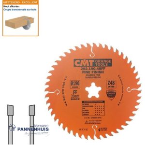 CMT Afkortcirkelzaag HW 190x20x2,4 Z48 Massieve houtsoorten