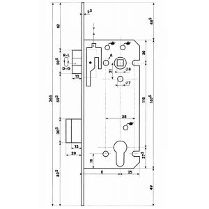 Dyla cilinderslot 102 entree 50 mm as-afstand 110