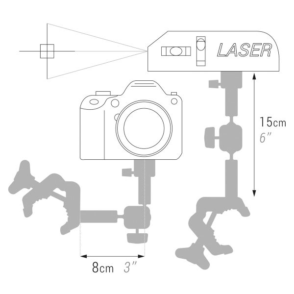 Piher universeel houder laser voor 3de hand UNC 1/4"-3/8"-5/8" - Afbeelding 3