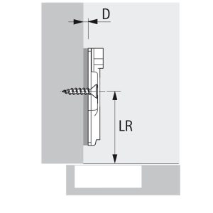 Hettich Kruismontageplaat te schroeven 0.0 mm