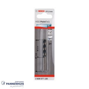 Bosch Spiraalboor HSS PointTeQ  3,2 mm (2 stuks)