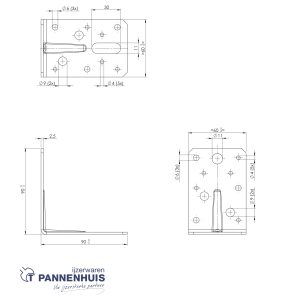 Hoekanker met ril 90×90 60×2,5 SV (Sendzimir verzinkt)