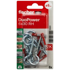 fischer DuoPower  6×30 met ronde haak (blister)