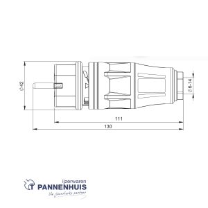 Lumx Stopcontact “Dual System” met klapdeksel – 2P + A