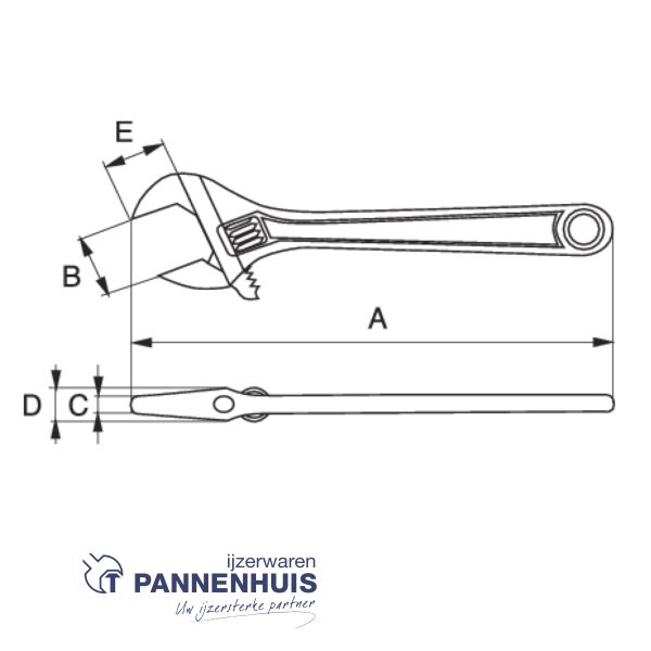 Bahco Moersleutel verstelbaar centrale moer 8" 27 mm 205 mm - Afbeelding 3