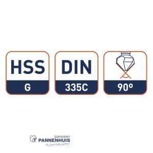 HSS Verzinkfrezen 90°, 3 snijk., DIN 335 C 16,5 (M8)