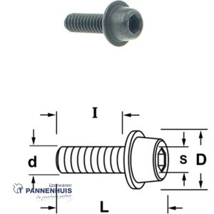 CMT Inbusbout met ronde kop + vast rondel 1/8″x3/8″