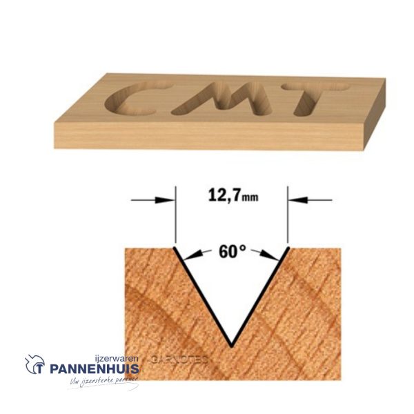 CMT Laser point frees 60°, HW D=12,7 x 11mm 60° L=57 S=8 Z3 - Afbeelding 3