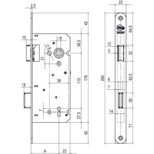 Litto slot A1353/21 – 55mm as 110mm gelakt afgerond (draaibaar)