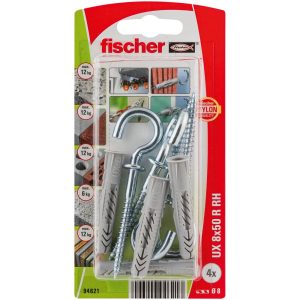 fischer Universeelplug UX  8 x 50 R RH met rand en ronde haak (blister)