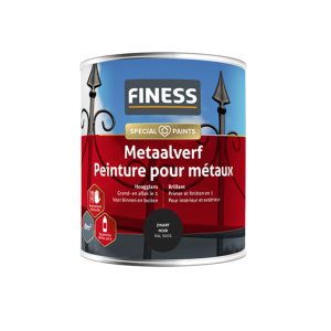 FINESS Metaalverf hoogglans 750 ml zwart (9005)