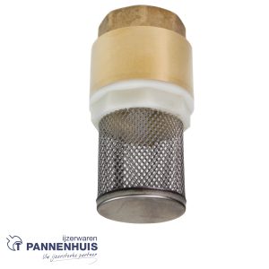 Voetklep messing met RVS filter 4/4″