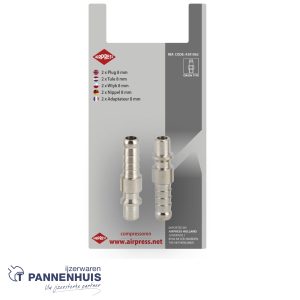 Airpress Insteeknippel Orion 8 mm slangaansluiting 2 stuks