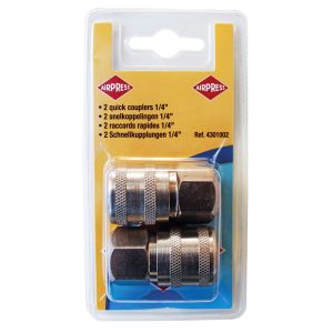 Airpress Snelkoppeling Orion 1/4″ binnendraad 2 stuks in blister