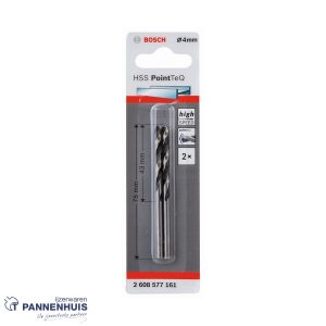 Bosch Spiraalboor HSS PointTeQ  4 mm (2 stuks)