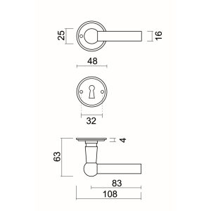 Deurkruk pro PETANA L+L INOX LOOK R+E