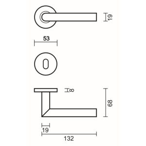 Deurkruk Pro I SHAPE 19MM TITANIUM R+E