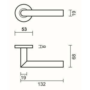 Deurkruk Pro I SHAPE 19MM TITANIUM R+NO KEY