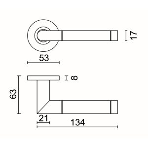 Deurkruk Pro OVAL I SHAPE INOX PLUS R+NO KEY