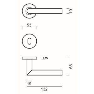 Deurkruk Pro ECO I SHAPE 19MM R+E