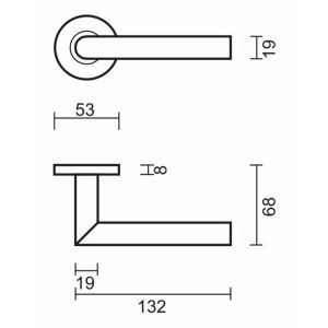 Deurkruk Pro ECO I SHAPE 19MM R+NO KEY