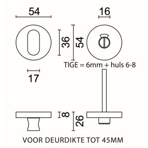 WC garnituur rond SHAPE INOX PLUS