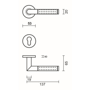 Deurkruk Pro POINT SHAPE INOX PLUS R+E CYL